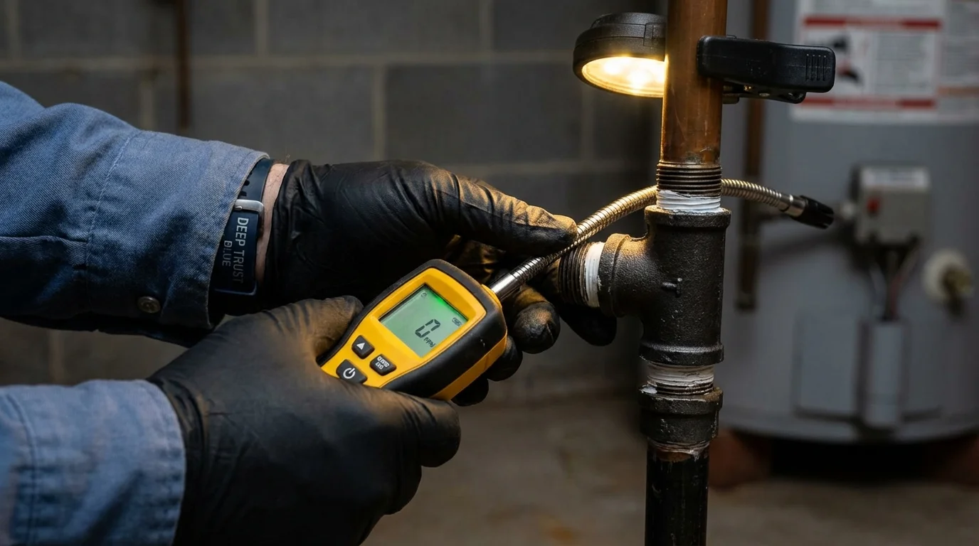 Gas leak detection with electronic sniffer by Johns Plumbing LLC in Abernathy